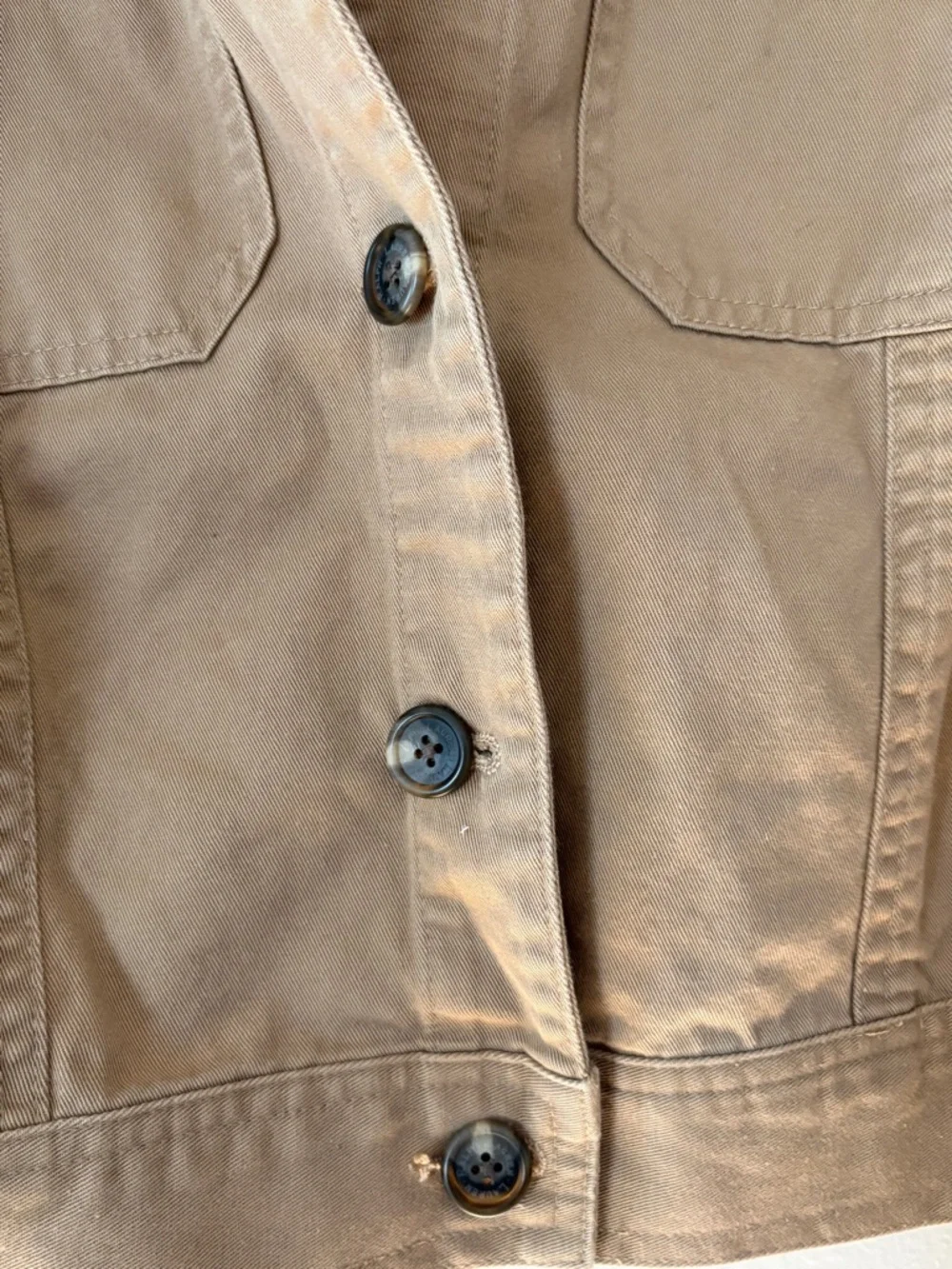 Lauren Ralph Lauren Casual Women's Tan Cotton Jacket - Classic Button-Front - Picture 4 of 10